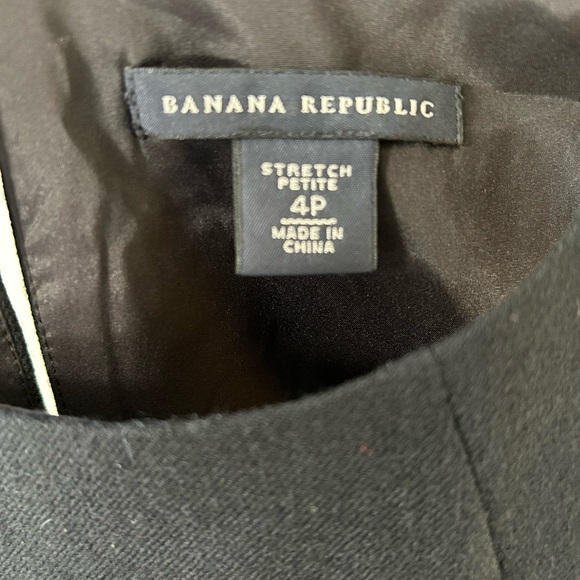 Banana Republic Black Wool Stretch Dress Sz 4P - Picture 3 of 9